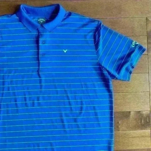 Callaway | Men’s opti-dri striped blue and white shirt sleeve golf tshirt size L - Picture 3 of 3